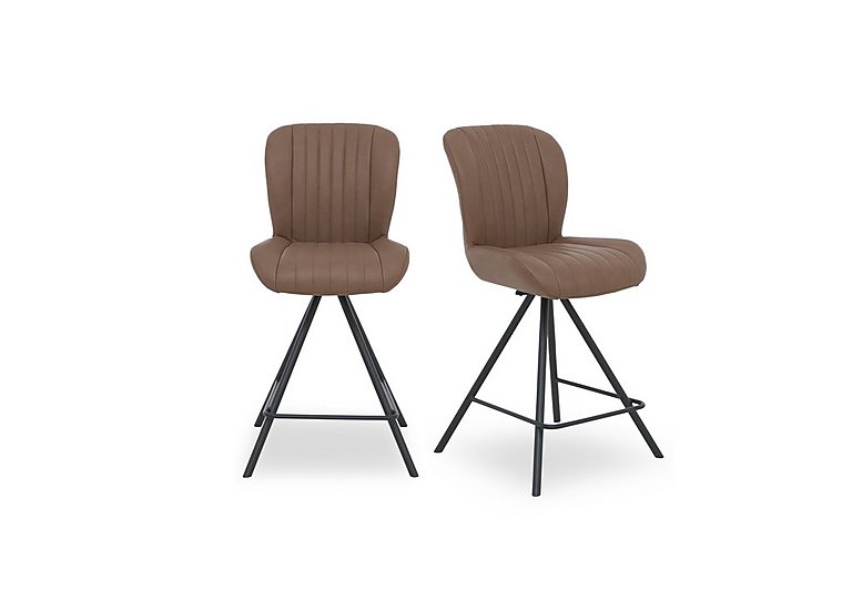 Bodahl - Compact Terra Pair of Swivel Bar Stools - Cognac