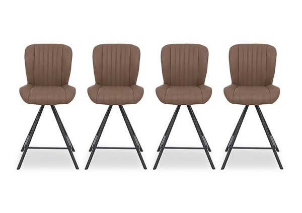 Bodahl  Compact Terra Set of 4 Swivel Bar Stools  Cognac | Bed Sava