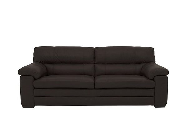Cozee 3 Seater Pure Premium BV Leather Sofa  Dark Chocolate | Bed Sava