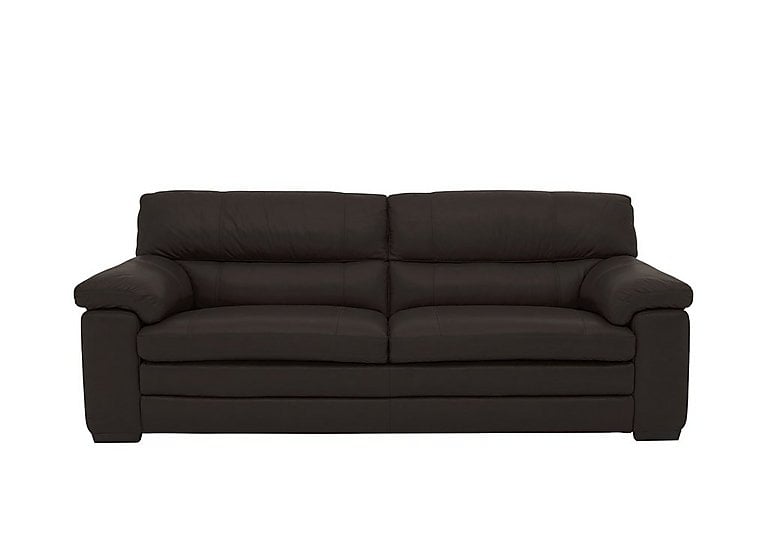 Cozee 3 Seater Pure Premium BV Leather Sofa  Dark Chocolate | Bed Sava