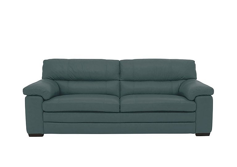 Cozee 3 Seater Pure Premium BV Leather Sofa  BV Lake Green | Bed Sava