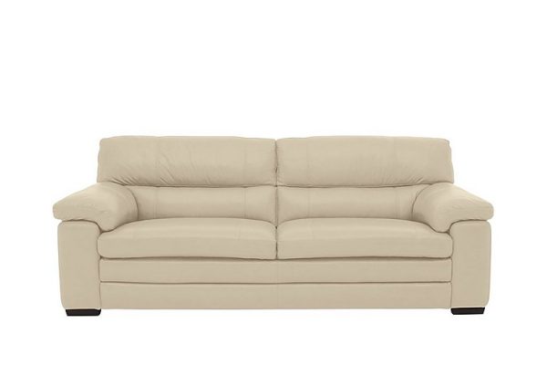Cozee 3 Seater Pure Premium BV Leather Sofa  BV Bisque | Bed Sava