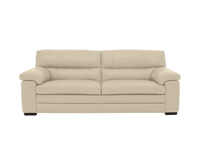 Cozee 3 Seater Pure Premium BV Leather Sofa  BV Bisque | Bed Sava