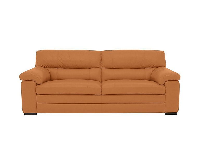 Cozee 3 Seater Pure Premium BV Leather Sofa  BV Honey Yellow | Bed Sava