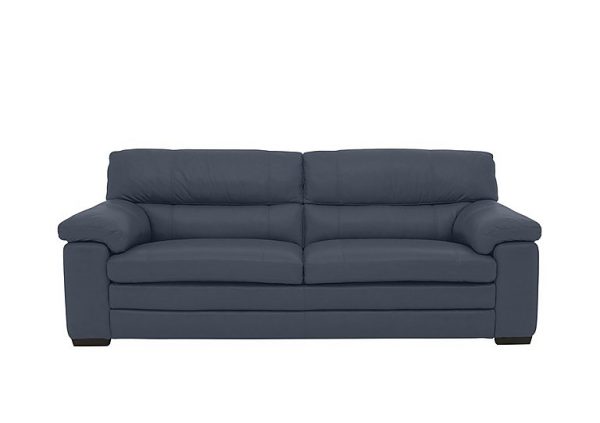 Cozee 3 Seater Pure Premium BV Leather Sofa  BV Ocean Blue | Bed Sava