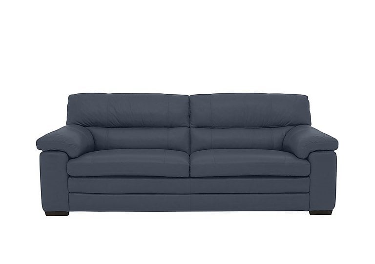 Cozee 3 Seater Pure Premium BV Leather Sofa  BV Ocean Blue | Bed Sava