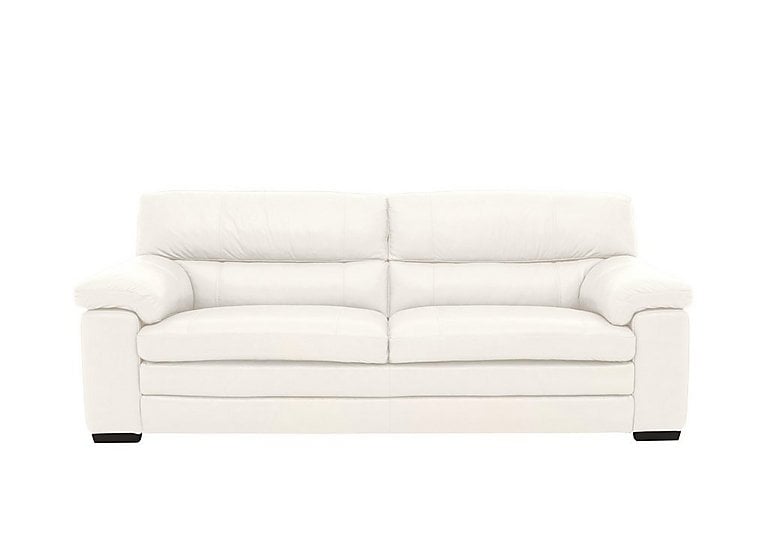 Cozee 3 Seater Pure Premium BV Leather Sofa  BV Star White | Bed Sava