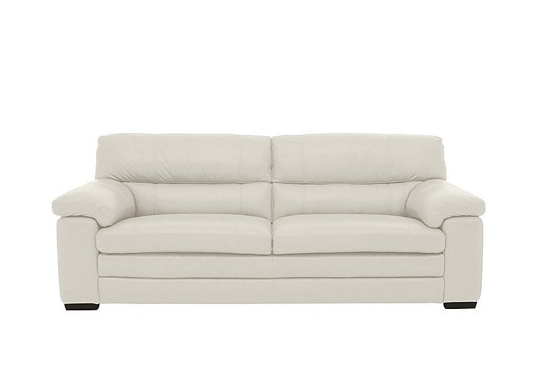 Cozee 3 Seater Pure Premium BV Leather Sofa  Frost | Bed Sava
