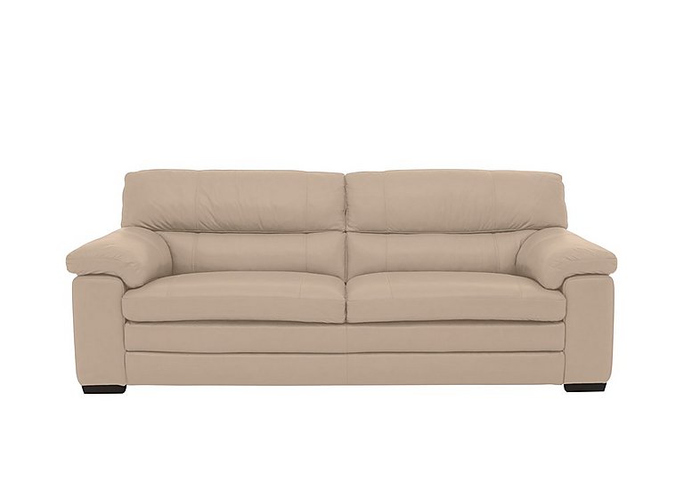Cozee 3 Seater Pure Premium BV Leather Sofa  BV Pebble | Bed Sava