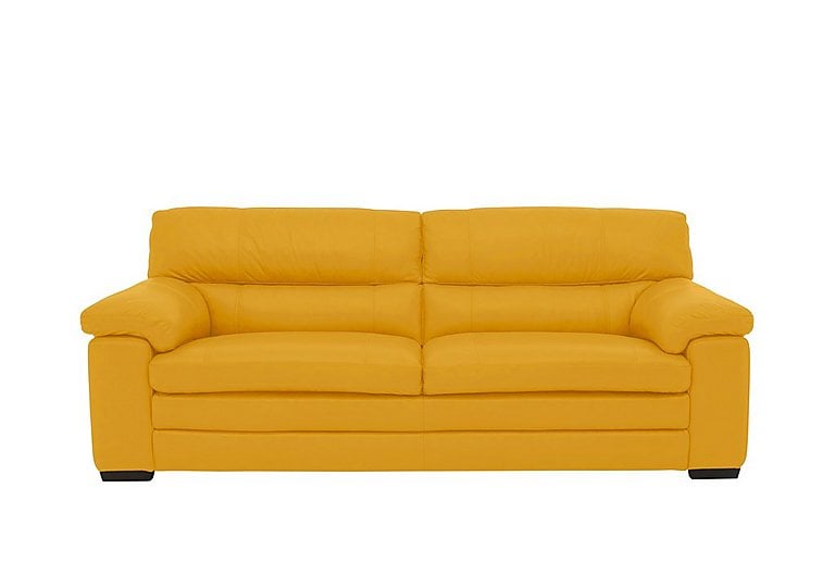 Cozee 3 Seater Pure Premium NC Leather Sofa - Sunflower