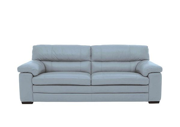 Cozee 3 Seater Pure Premium NC Leather Sofa  Pearl Blue | Bed Sava