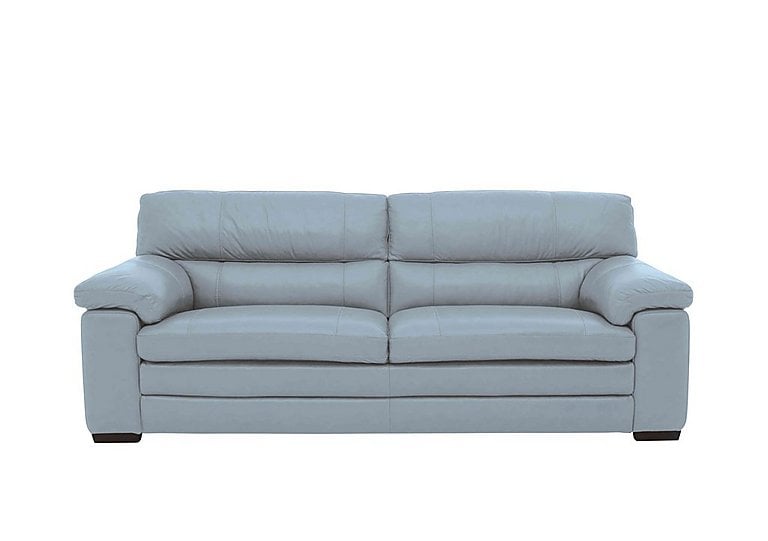 Cozee 3 Seater Pure Premium NC Leather Sofa - Pearl Blue