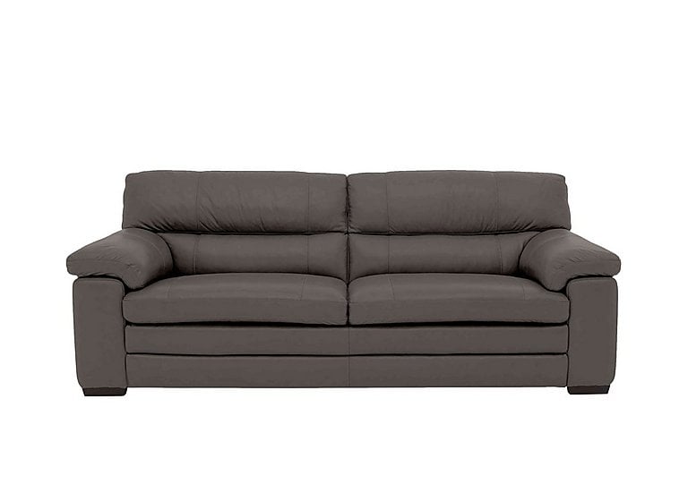 Cozee 3 Seater Pure Premium NC Leather Sofa - Charcoal Grey