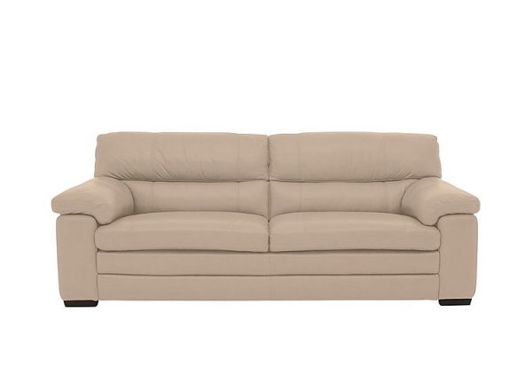 Cozee 3 Seater Pure Premium NC Leather Sofa  NC Pebble | Bed Sava