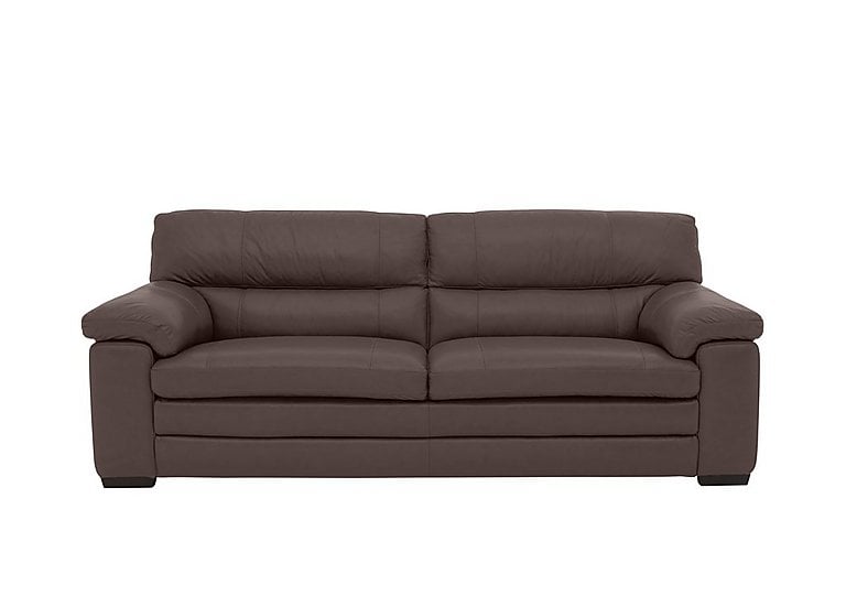 Cozee 3 Seater Pure Premium Leather Sofa  Cacao | Bed Sava