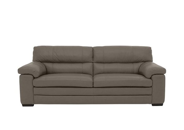 Cozee 3 Seater Pure Premium Leather Sofa  Elephant | Bed Sava