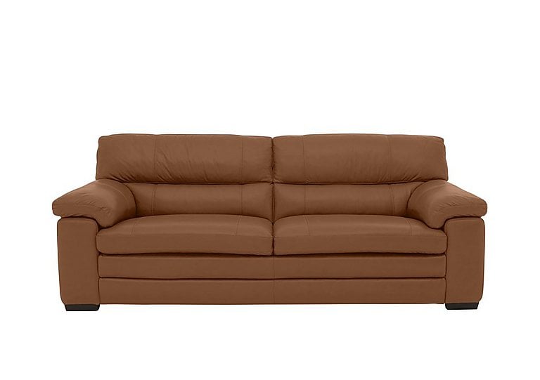 Cozee 3 Seater Pure Premium Leather Sofa - Pecan