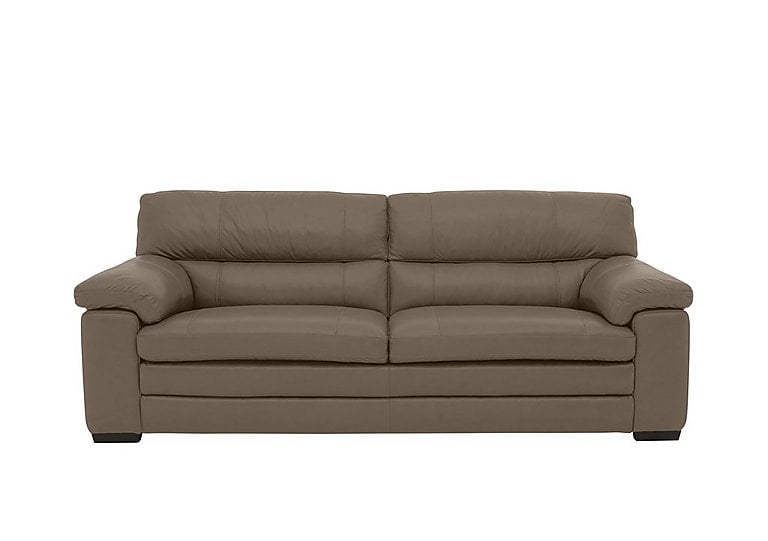 Cozee 3 Seater Pure Premium Leather Sofa  Bark | Bed Sava