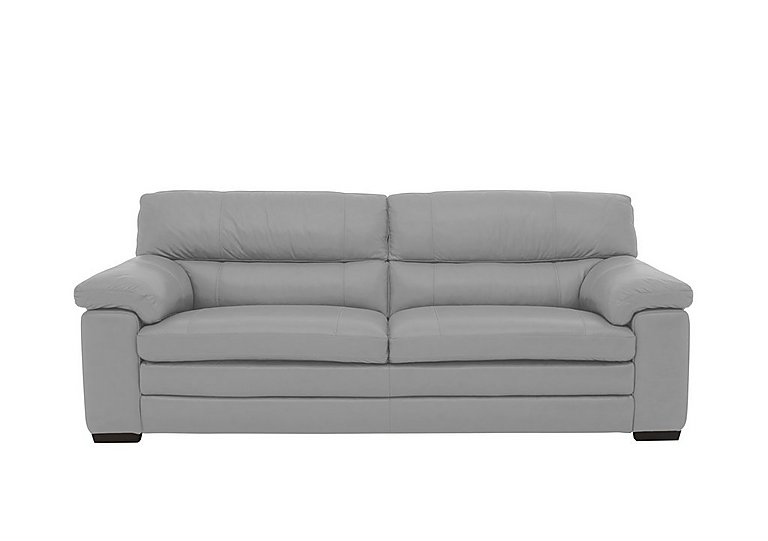 Cozee 3 Seater Pure Premium Leather Sofa - Light Grey