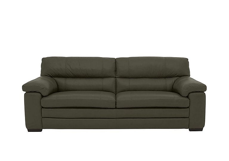 Cozee 3 Seater Pure Premium Leather Sofa - Olive