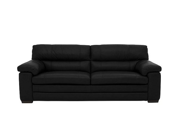 Cozee 3 Seater Pure Premium SK Leather Sofa  Black | Bed Sava