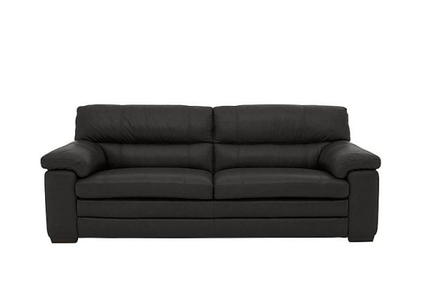 Cozee 3 Seater Pure Premium SK Leather Sofa  Carbon Grey | Bed Sava