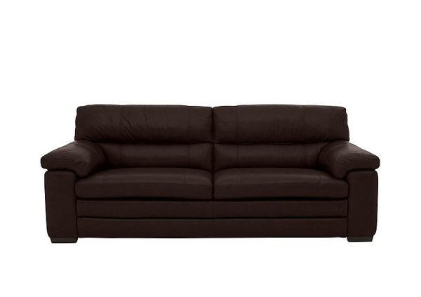 Cozee 3 Seater Pure Premium SK Leather Sofa  Dark Brown | Bed Sava