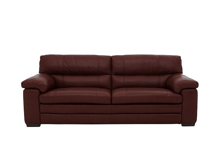 Cozee 3 Seater Pure Premium TO Leather Sofa - Black Cherry