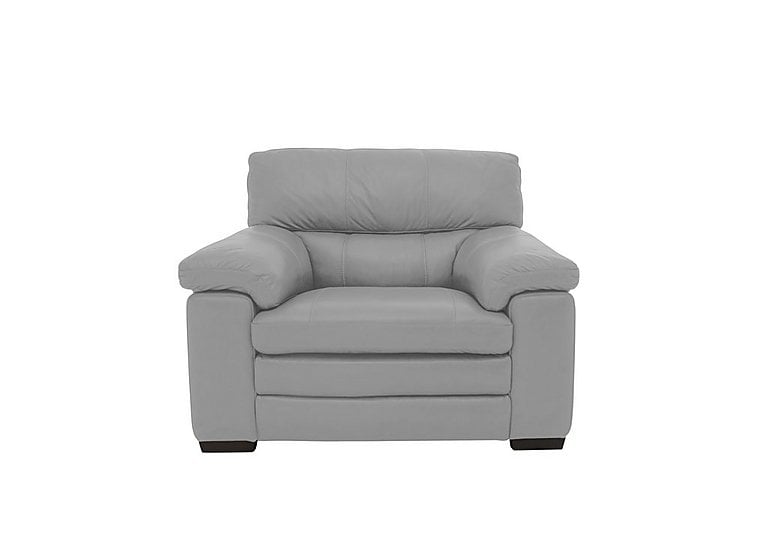 Cozee Leather Armchair - Light Grey