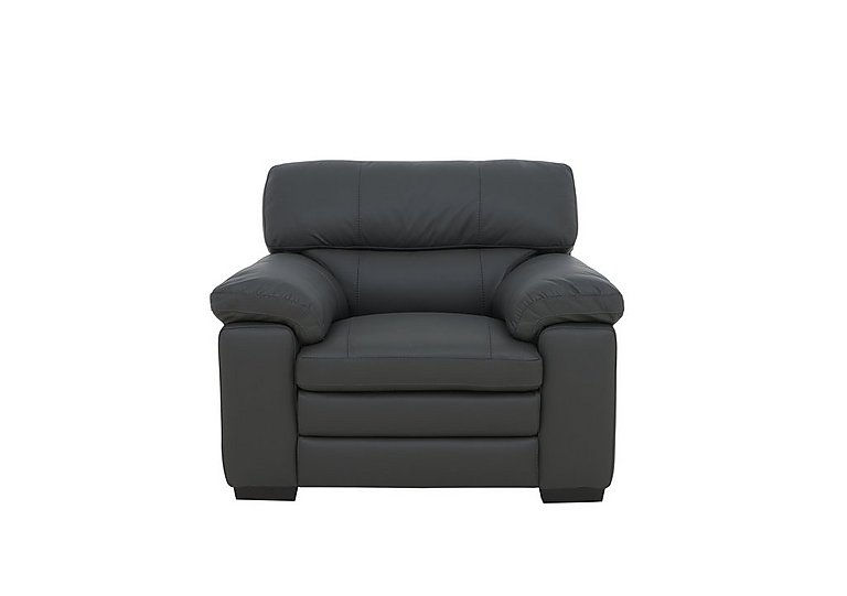 Cozee Leather Armchair  Shale Grey | Bed Sava