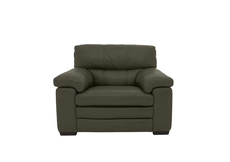 Cozee Leather Armchair - Olive