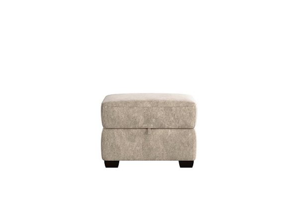 World of Leather  Cozee Fabric Storage Footstool  Cream | Bed Sava
