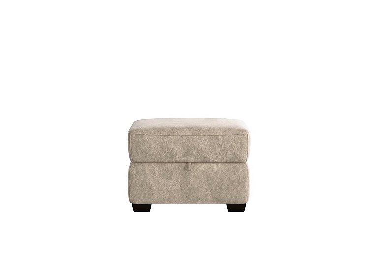 World of Leather - Cozee Fabric Storage Footstool - Cream