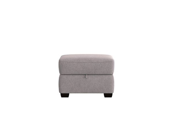 World of Leather  Cozee Fabric Storage Footstool  R27 Pewter | Bed Sava