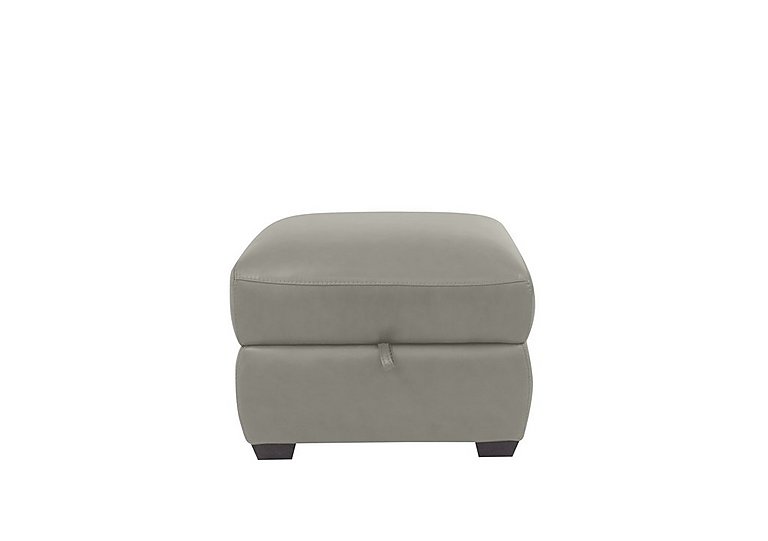 Cozee BV Leather Storage Stool - Silver Grey