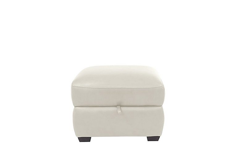 Cozee BV Leather Storage Stool - Frost