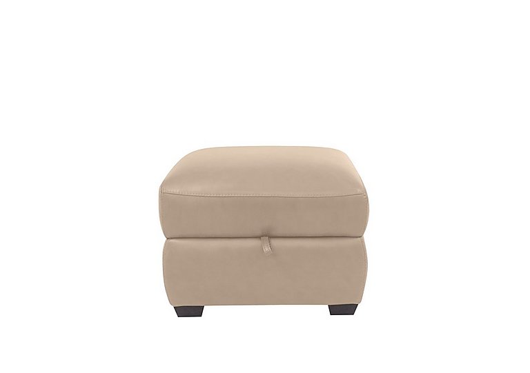Cozee BV Leather Storage Stool - BV Pebble