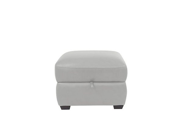 Cozee NC Leather Storage Stool  Grey | Bed Sava