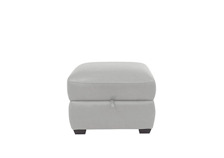 Cozee NC Leather Storage Stool - Grey