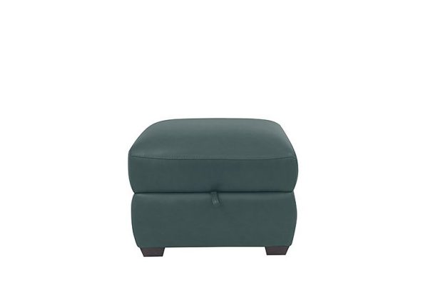 Cozee NC Leather Storage Stool  NC Lake Green | Bed Sava