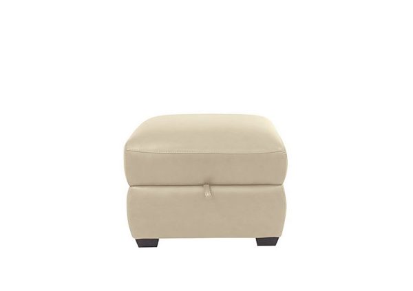 Cozee NC Leather Storage Stool  NC Bisque | Bed Sava