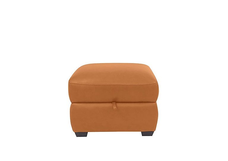 Cozee NC Leather Storage Stool - NC Honey Yellow