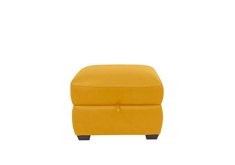 Cozee NC Leather Storage Stool - Sunflower