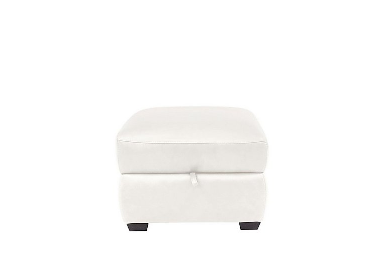 Cozee NC Leather Storage Stool - NC Star White
