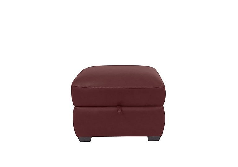 Cozee NC Leather Storage Stool - NC Deep Red