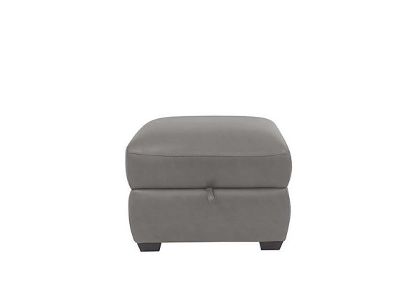 Cozee NC Leather Storage Stool  Sleet | Bed Sava
