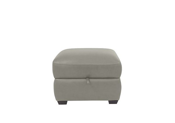 Cozee NC Leather Storage Stool  Feather | Bed Sava
