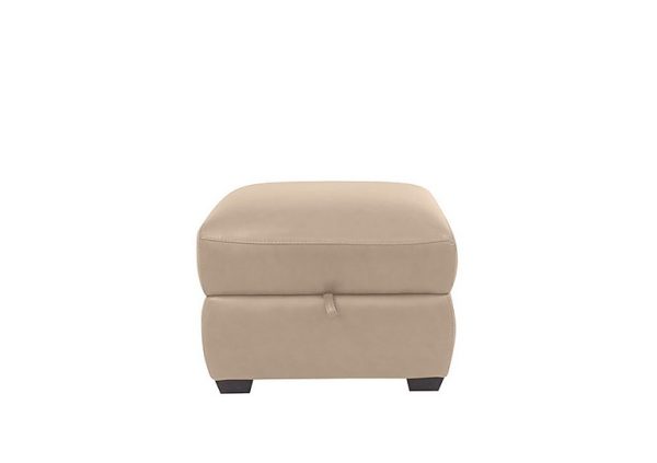 Cozee NC Leather Storage Stool  NC Pebble | Bed Sava