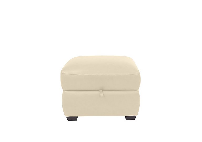 Cozee Leather Storage Stool - Frost