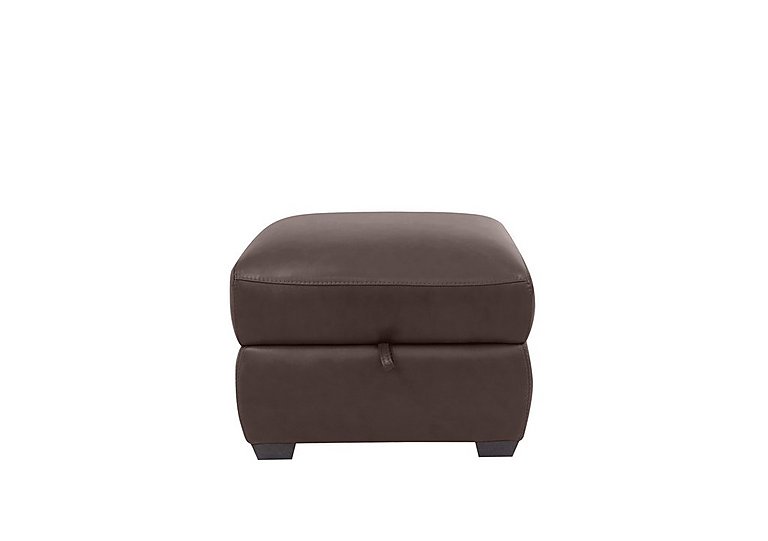 Cozee Leather Storage Stool - Cacao